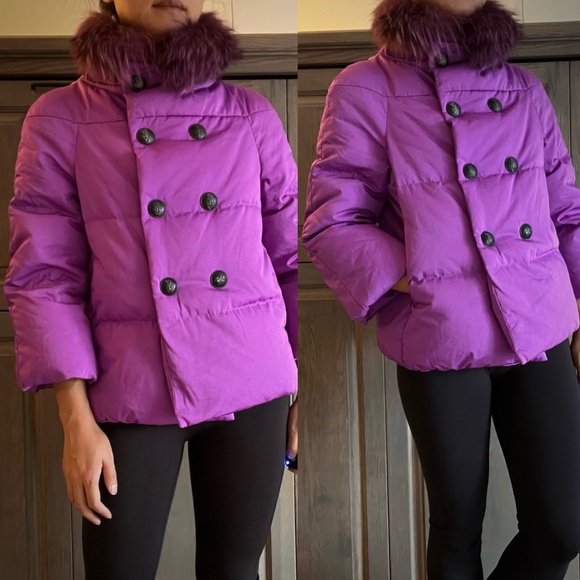 ❗️Clearance❗️Emilio Pucci Purple Real Fox Fur Down Jacket Women 3/4 Sleeves - Picture 17 of 17
